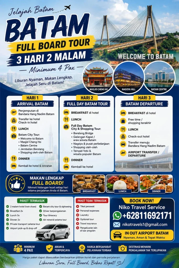 3 Days 2 Nights Batam Full Board Tour (Explore Batam)
