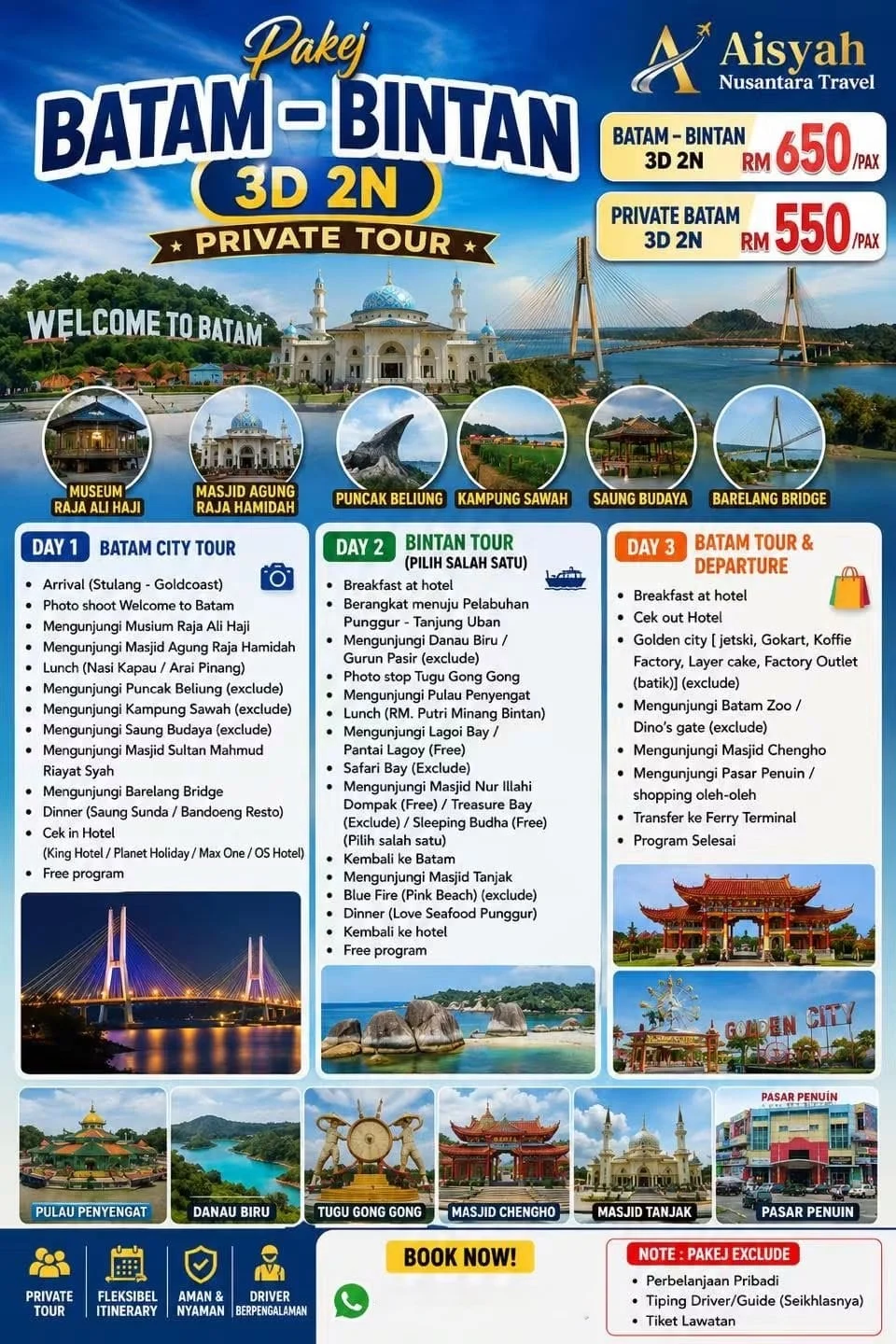 3D2N Premium Private Tour: Batam & Bintan Island
