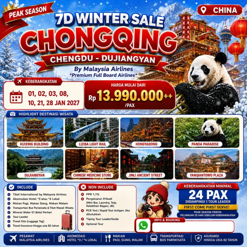 7 Days Winter Sale: Chongqing, Chengdu & Dujiangyan