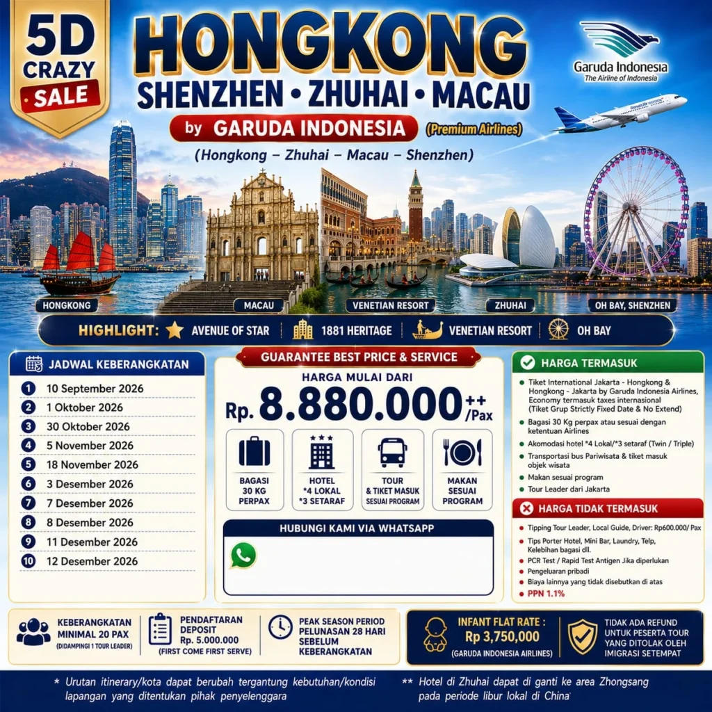 5 Days Crazy Sale: Hongkong, Shenzhen, Zhuhai & Macau