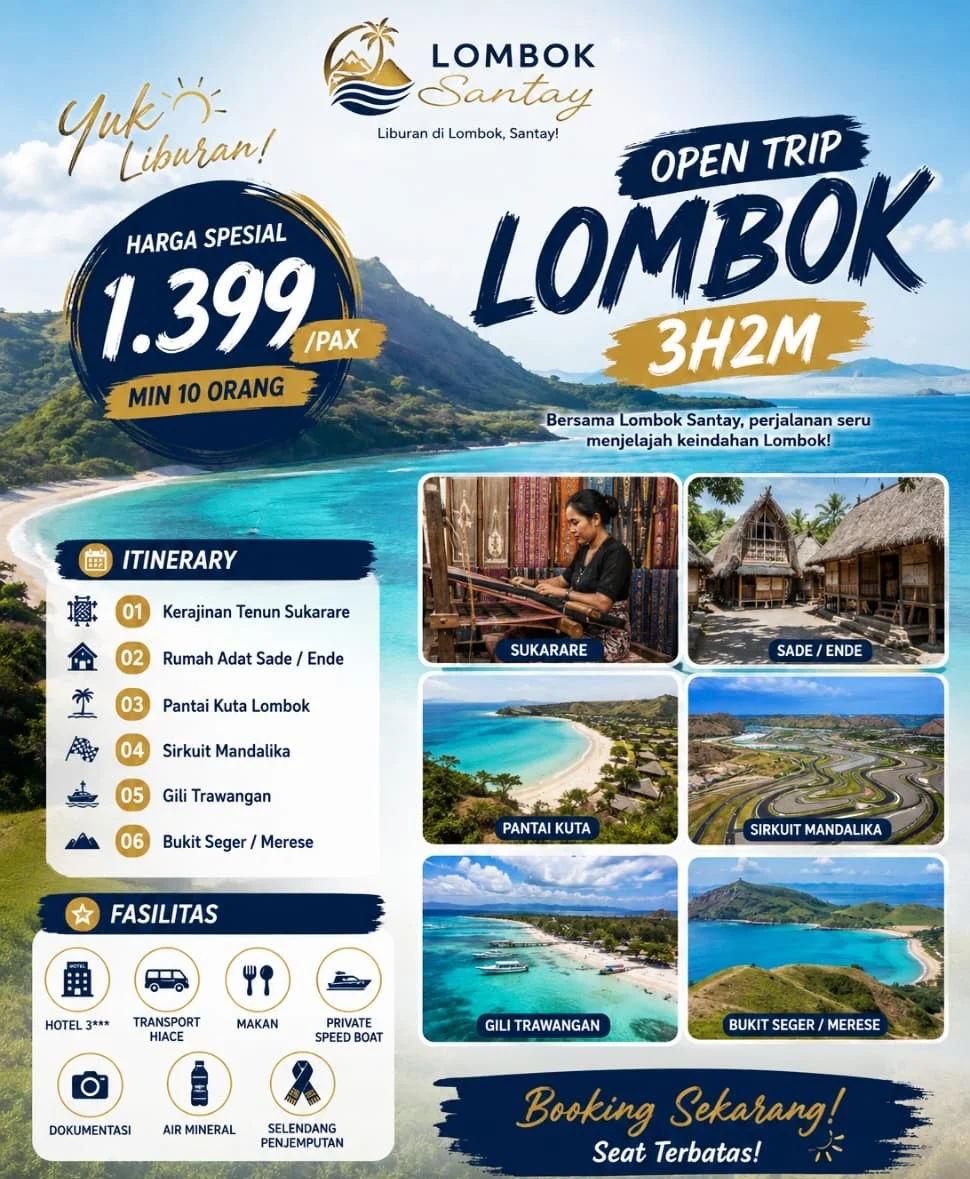 Open Trip: Explore Lombok 3 Days 2 Nights